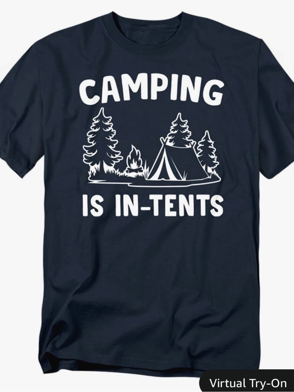 Camping Is In-Tents Graphic Tee - Navy with White Print